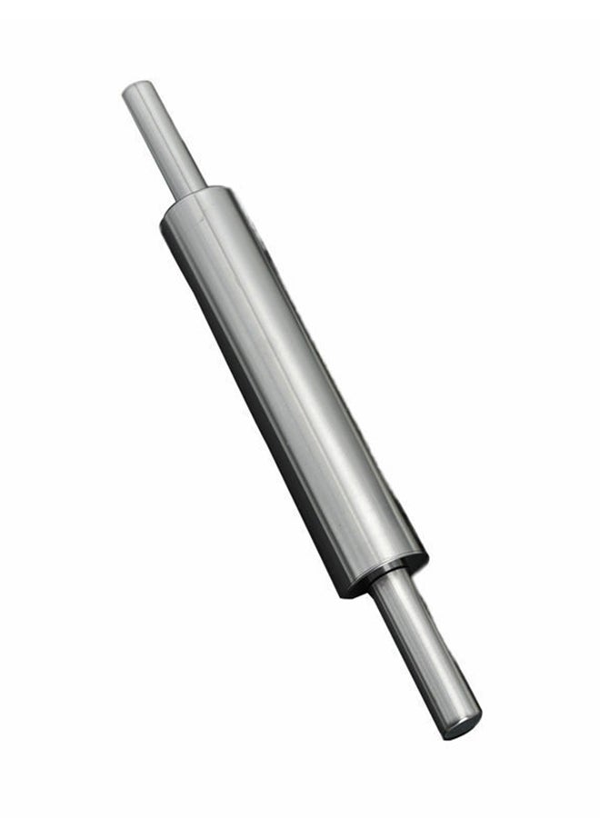 Non-Stick Pastry Dough Pizza Roller Steel Rolling Pin Silver 43centimeter