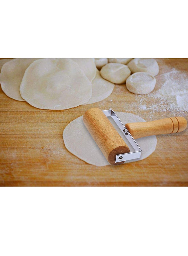 Wooden Pizza Rolling Pin Yellow 12cm - Image 4