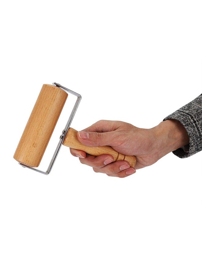 Wooden Pizza Rolling Pin Yellow 12cm - Image 3