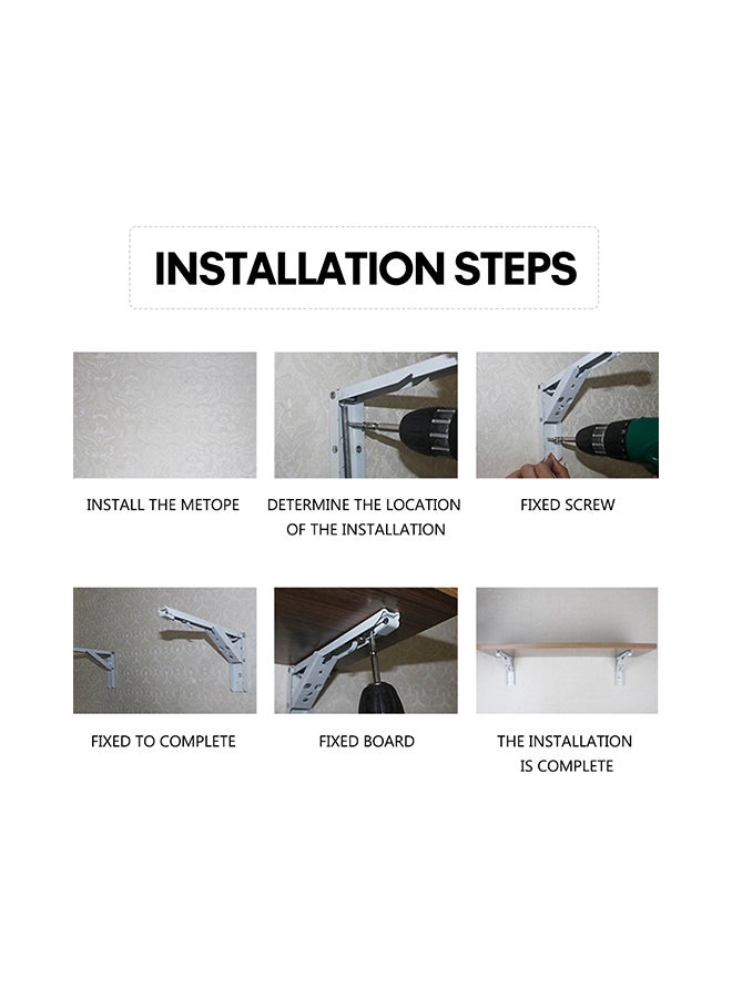 Generic Telescopic Foldable Desk Rack Bracket White 35.00X1.00X3.00cm  - Image 3