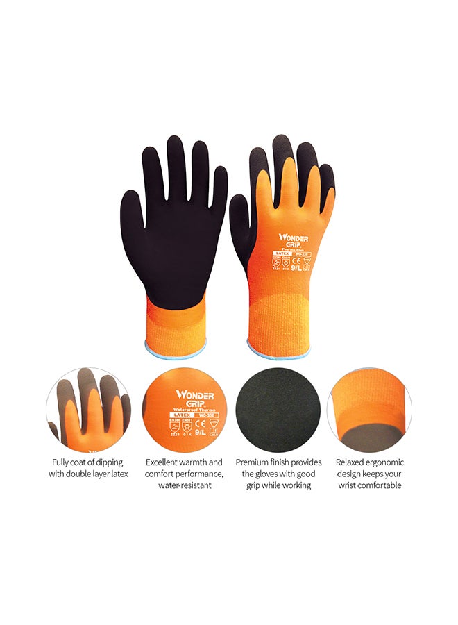 وندر جريب قفازات عمل ثيرمو بلس (Thermo Plus) مقاومة للبرودة طراز WG-338 أسود /برتقالي. 27.00X1.50X15.00سم  - Image 4