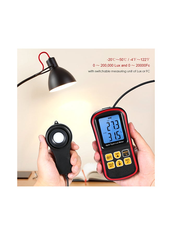 Digital Lux Meter BT Photometer Black/Red 27.00X6.50X21.00centimeter  - Image 5