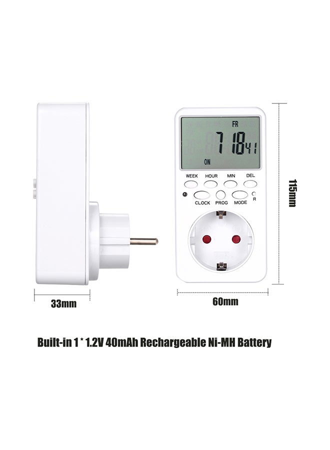 Digital Switch Socket Timer White 19 X 9 X 10cm - Image 5