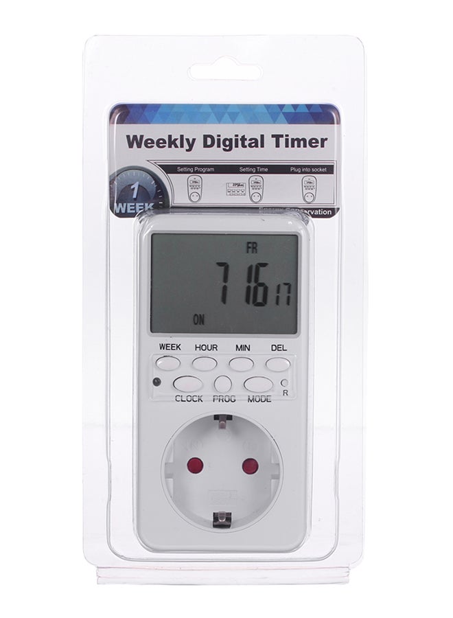 Digital Switch Socket Timer White 19 X 9 X 10cm - Image 2