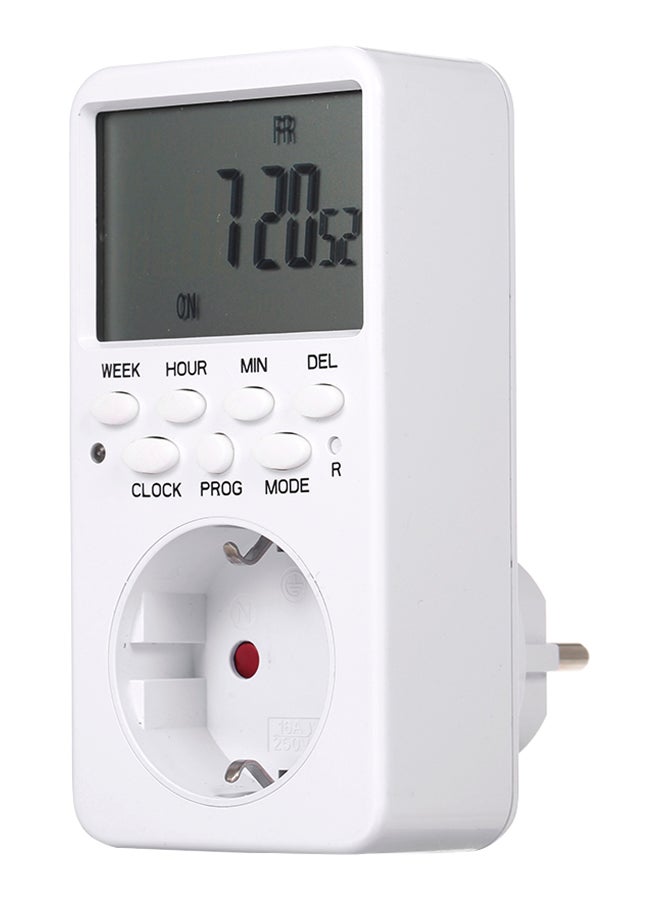 Digital Switch Socket Timer White 19 X 9 X 10cm - Image 1