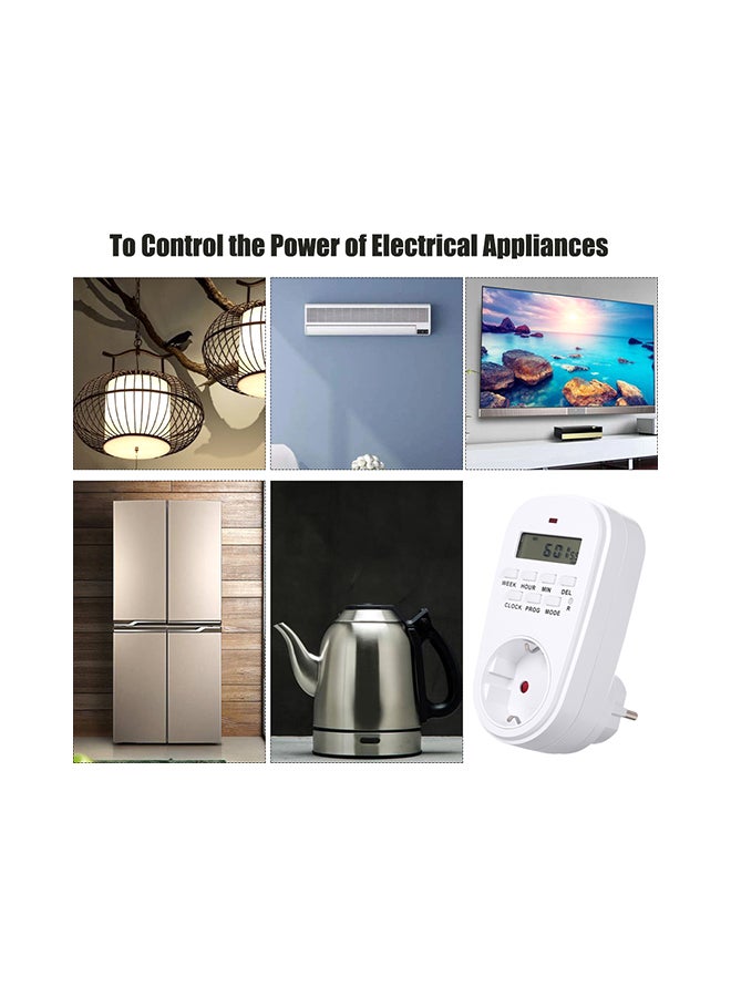 Digital Switch Socket Timer White 19 X 9 X 10centimeter  - Image 3