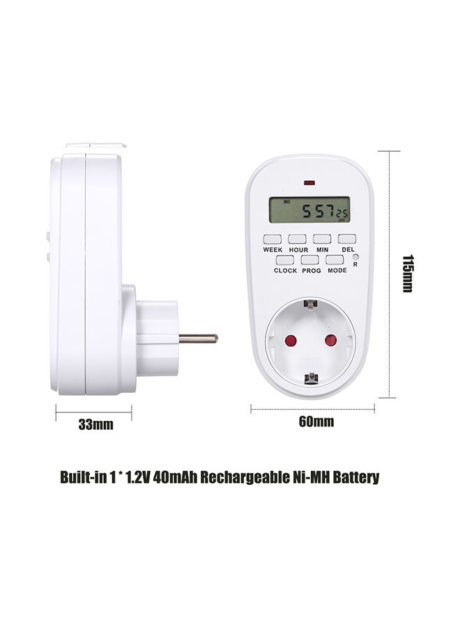 Digital Switch Socket Timer White 19 X 9 X 10centimeter  - Image 4