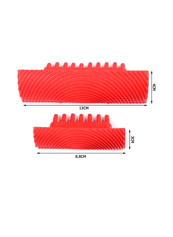 طقم أدوات تجذيع الدهان مكون من قطعتين أحمر - Image 2