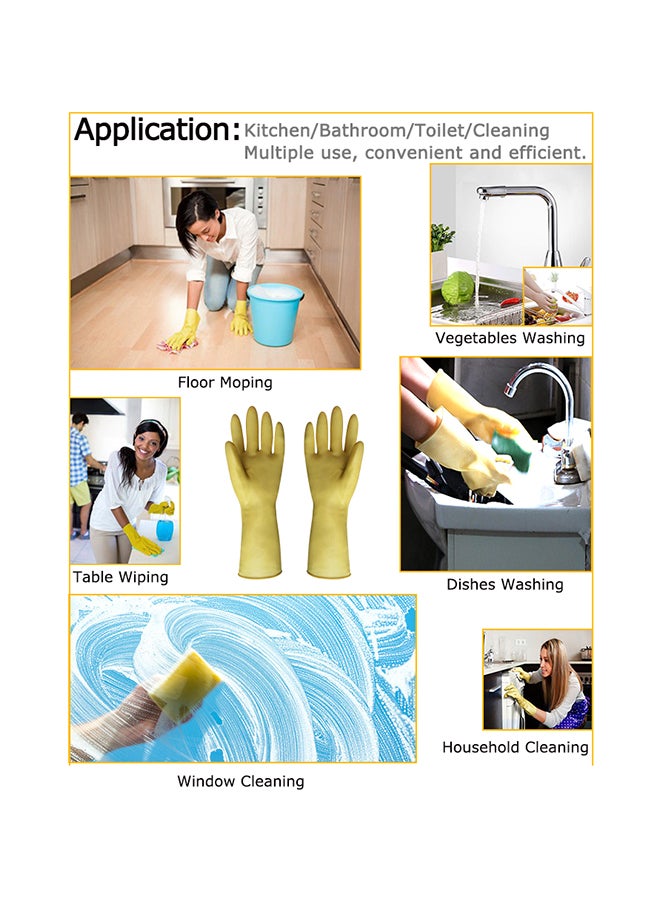 Household Long Sleeve Cleaning Glove Set Yellow XLcm  - Image 4
