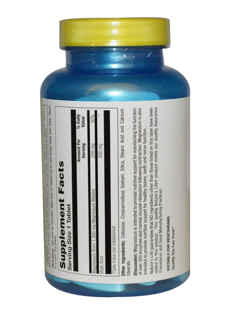 Nature's Life Magnesium Malate - 100 Tablets  - Image 2