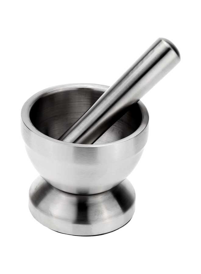 Spice Grinder Pill Crusher Mortar And Pestle Silver  - Image 2