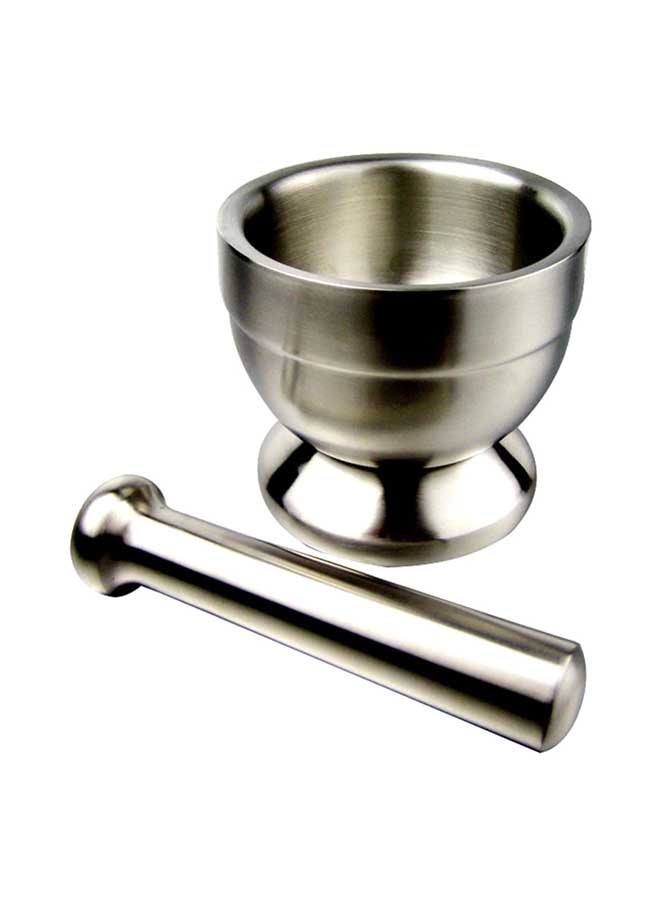 Spice Grinder Pill Crusher Mortar And Pestle Silver  - Image 4