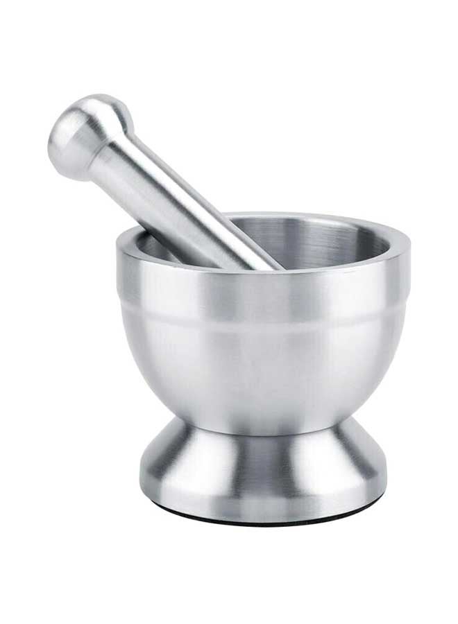 Spice Grinder Pill Crusher Mortar And Pestle Silver 15cm  - Image 3