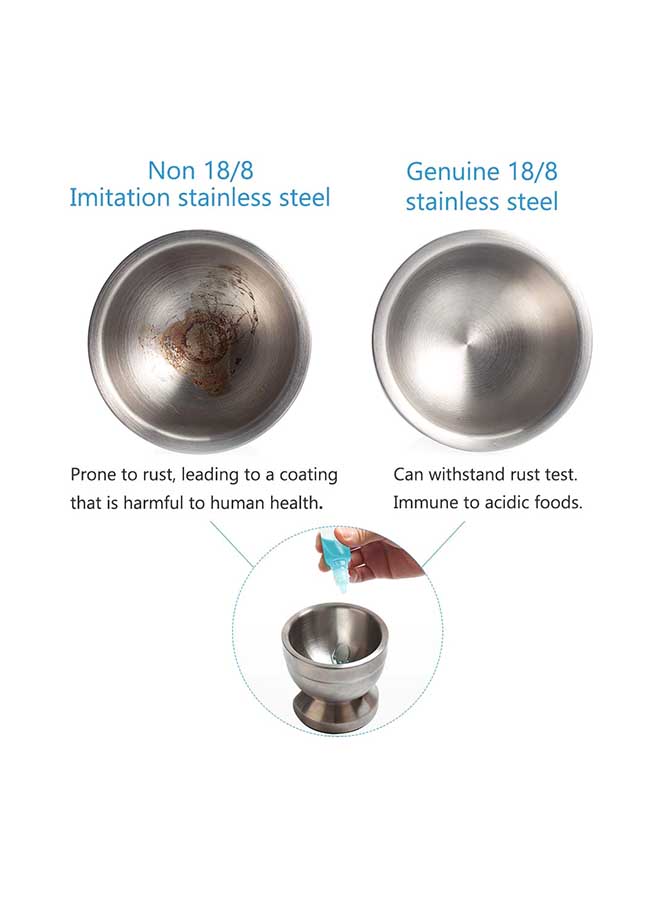 Spice Grinder Pill Crusher Mortar And Pestle Silver 15cm  - Image 2