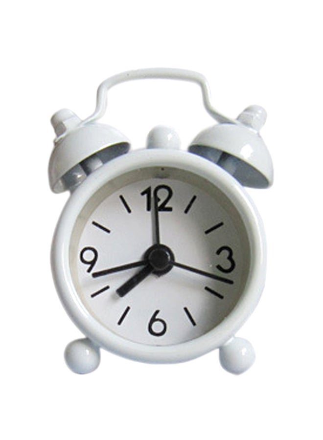 Beauenty Mini Round Shape Alarm Clock White 6.3 x 4.3cm - Image 1