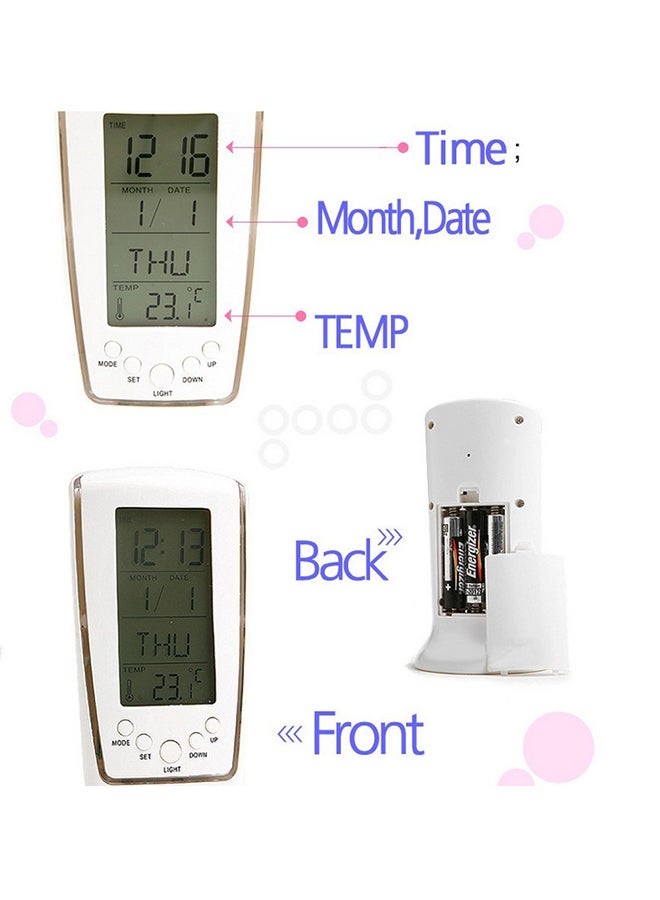 بيوينتي ساعة LED رقمية أبيض/رمادي 12.5x6.5x5.5سم - Image 4
