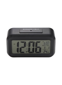 LCD Display Digital Alarm Clock Black 7.7x13.9x4.7cm