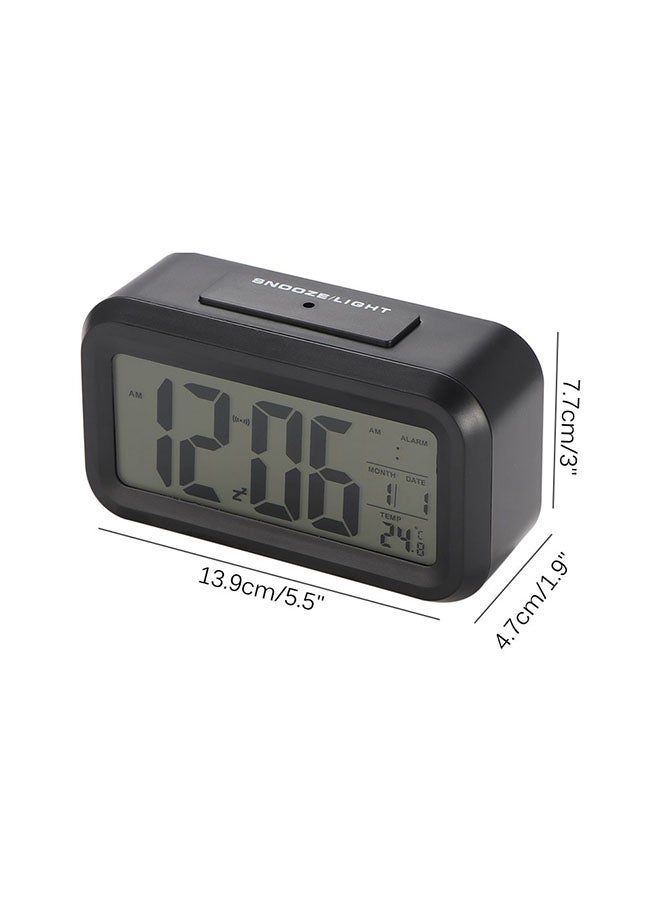 Beauenty - LCD Display Digital Alarm Clock Black 7.7x13.9x4.7cm - Image 1