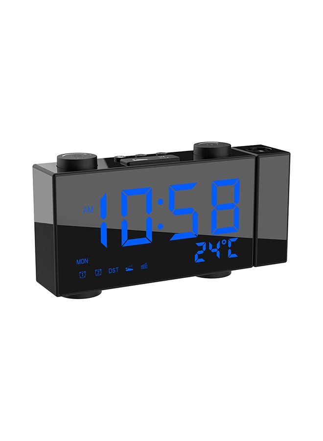 Generic - Digital FM Projection Radio Alarm Clock Timer Black 22.5x4.3x9.5cm - Image 1
