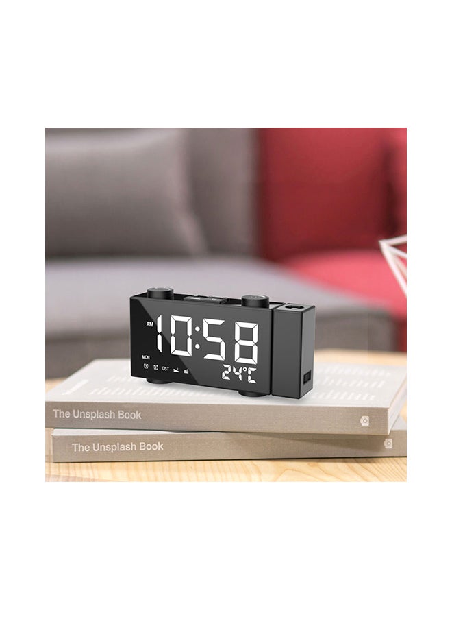Generic - Digital FM Projection Radio Alarm Clock Timer Black 22.5x4.3x9.5cm - Image 1