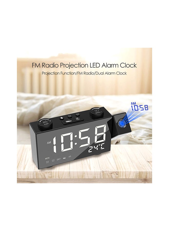 Generic - Digital FM Projection Radio Alarm Clock Timer Black 22.5x4.3x9.5cm - Image 1