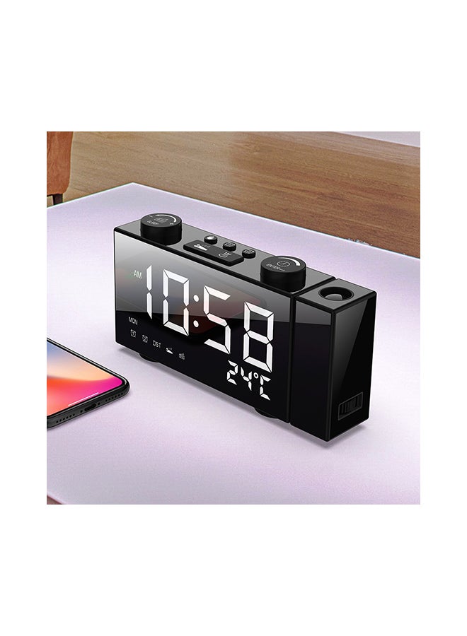 Generic - Digital FM Projection Radio Alarm Clock Timer Black 22.5x4.3x9.5centimeter - Image 1