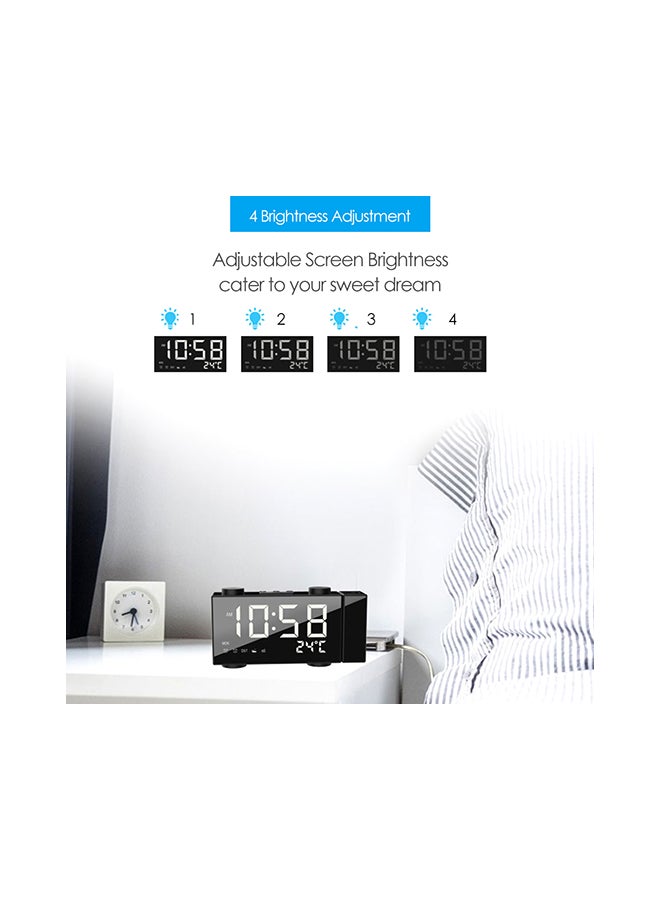 Generic - Digital FM Projection Radio Alarm Clock Timer Black 22.5x4.3x9.5cm - Image 1
