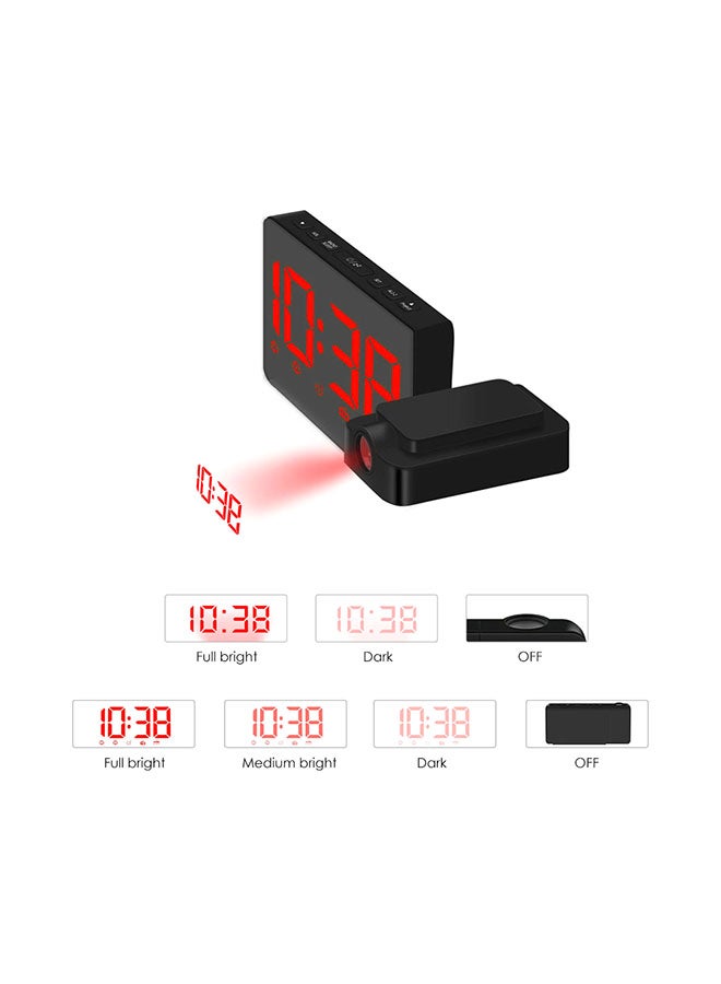 Generic - Usb Operated LED Projection Alarm Clock Timer Black - Image 1
