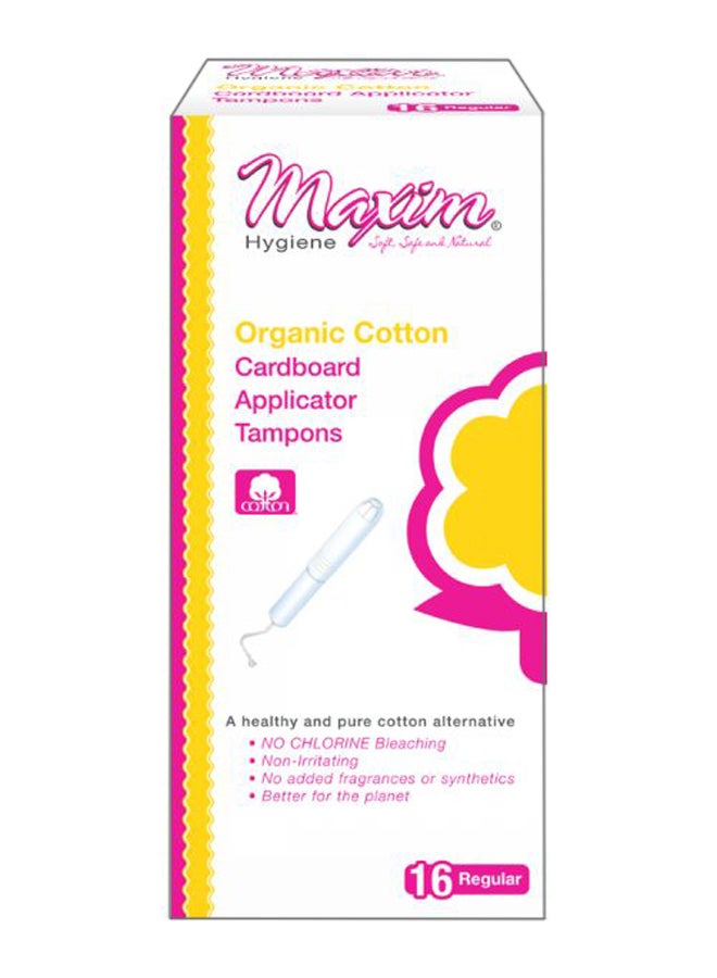 16-Piece Cardboard Applicator Tampons Set White Regular