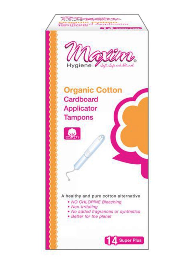 14-Piece Cardboard Applicator Tampons Set White Regular