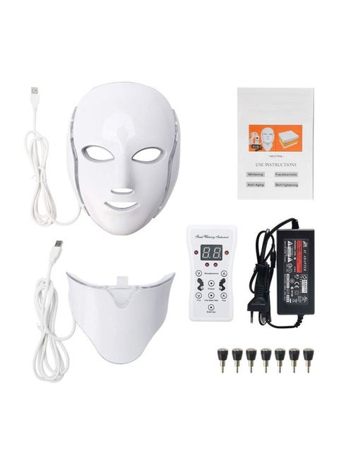 LED Face And Neck Mask Kit White/Black