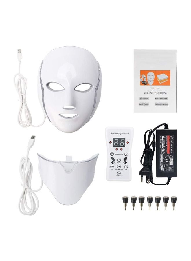 LED Face And Neck Mask Kit White/Black