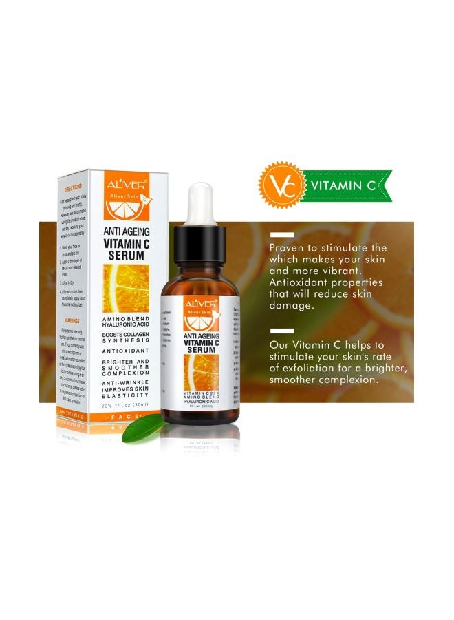 ALIVER Anti Ageing Vitamin C Serum Amino Acids Hyaluronic Acid Retinol 30ml  - Image 2