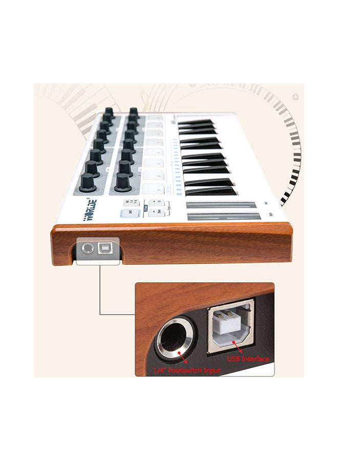 25-Key USB Midi Drum Pad And Keyboard Controller