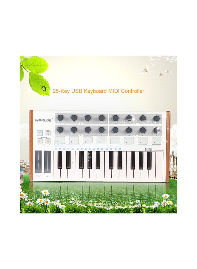 25-Key USB Midi Drum Pad And Keyboard Controller