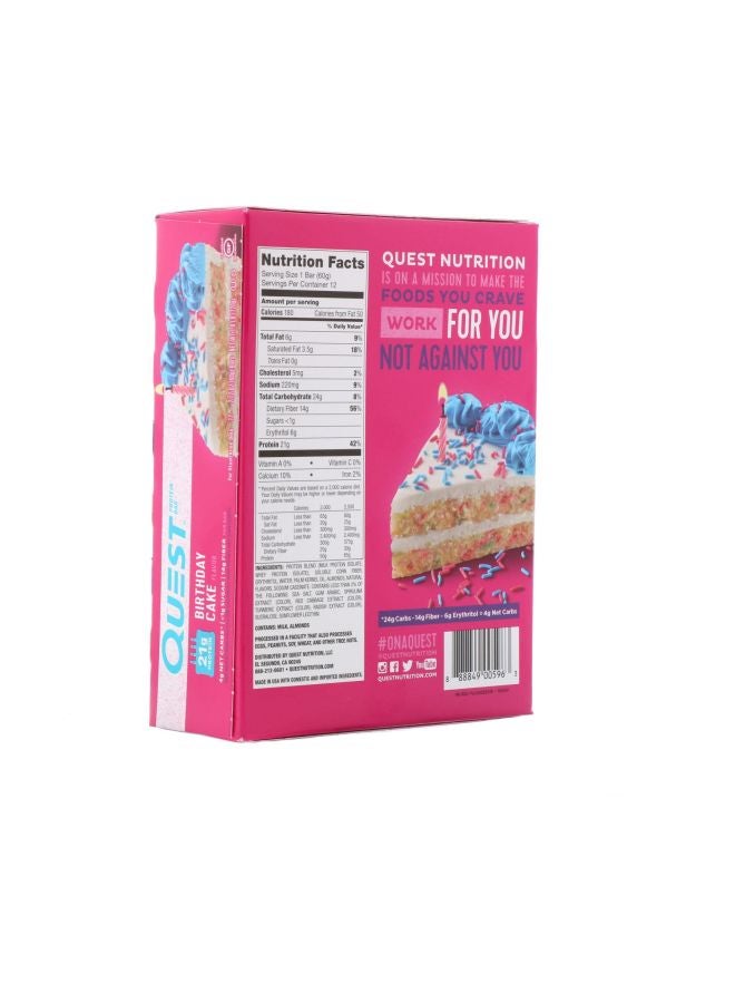 QUEST NUTRITION - Pack Of 12 Protein Bar - Birthday Cake - Image 1
