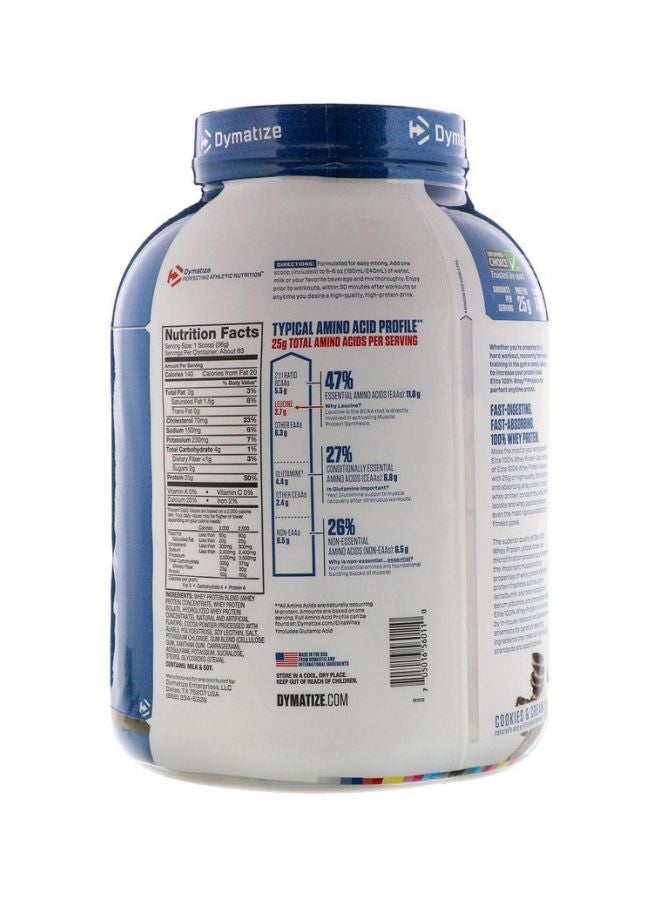 Dymatize Elite 100% Whey Protein Powder Cookies And Cream - Image 2