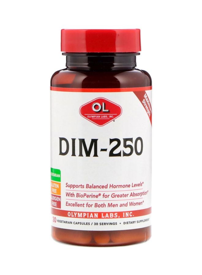 Olympian Labs DIM-250 Dietary Supplement - 30 Vegetarian Capsules  - Image 1