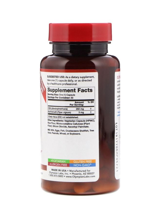 Olympian Labs DIM-250 Dietary Supplement - 30 Vegetarian Capsules  - Image 3