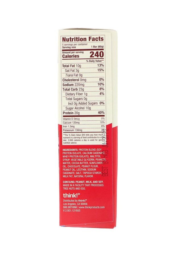Think 5-Piece Chunky Peanut Butter High Protein Bar Set - Image 2