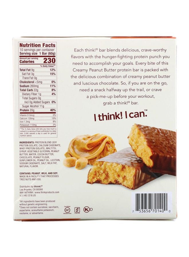Think 10-Piece Creamy Peanut Butter High Protein Bar Set - Image 4