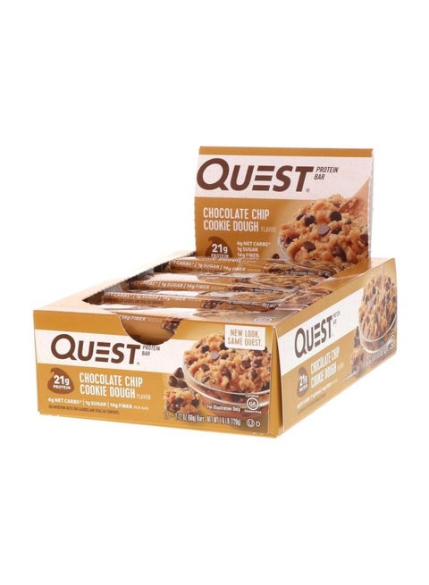 12-Piece Chocolate Chip Cookie Dough Protein Bar Set