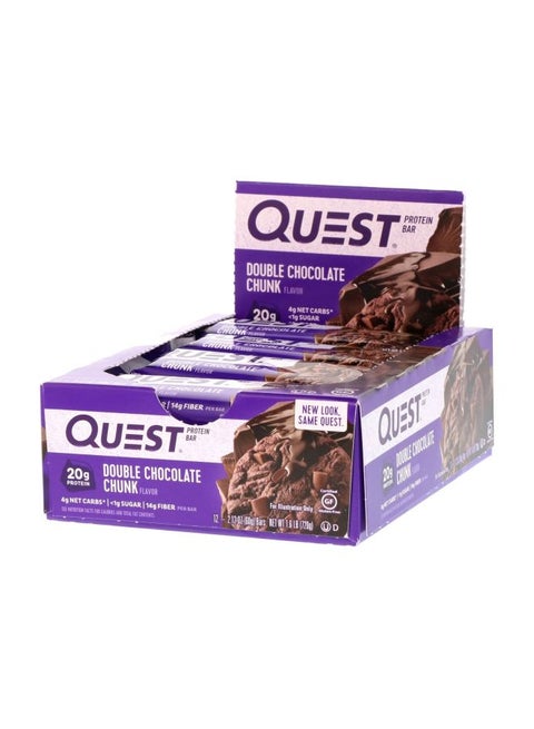 12-Piece Double Chocolate Chunk Protein Bar Set