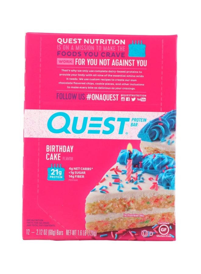 QUEST NUTRITION - Pack Of 12 Protein Bar - Birthday Cake - Image 1
