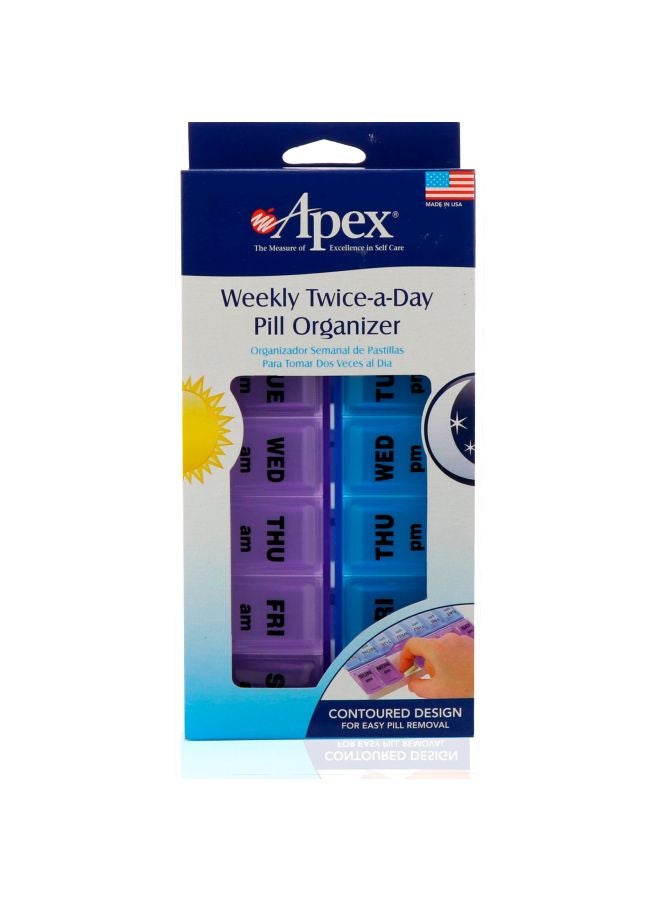 أبيكس منظم حبوب أدوية أسبوعي مرتين في اليوم - Image 2