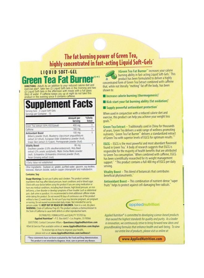 appliednutrition Green Tea Fat Burner 40mg Dietary Supplement 90 Liquid Soft-Gels - Image 2