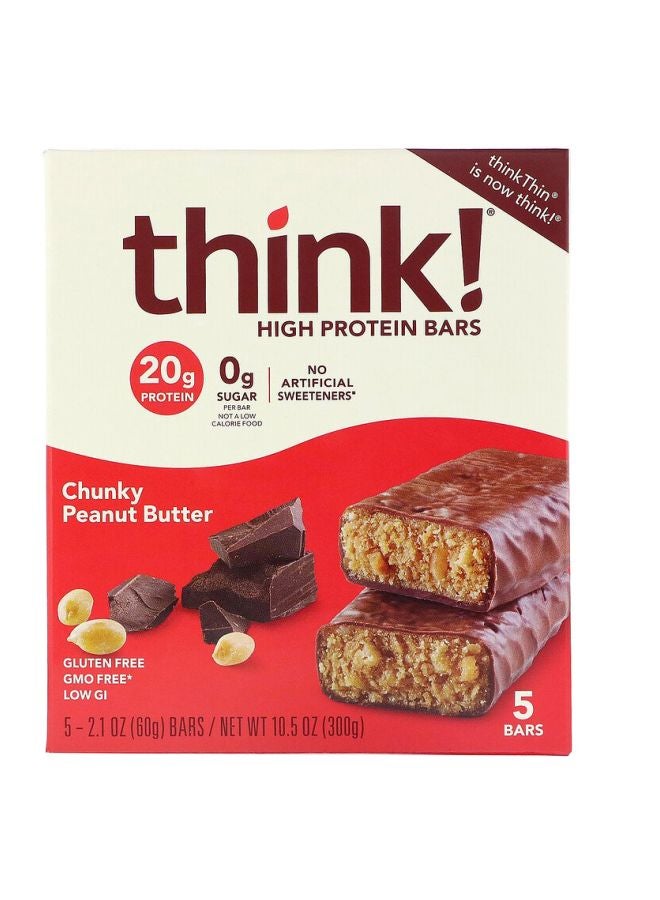 Think 5-Piece Chunky Peanut Butter High Protein Bar Set - Image 1