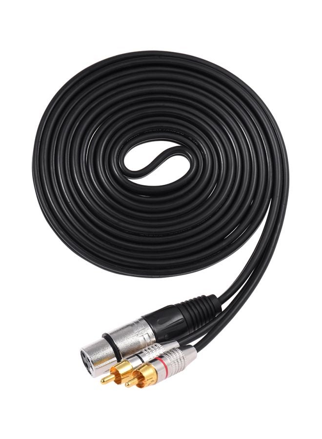 موصل كابل صوت ستيريو للتوصيل من منفذ XLR أنثى إلى منفذ RCA ذكر I2802-3-A أسود - Image 4