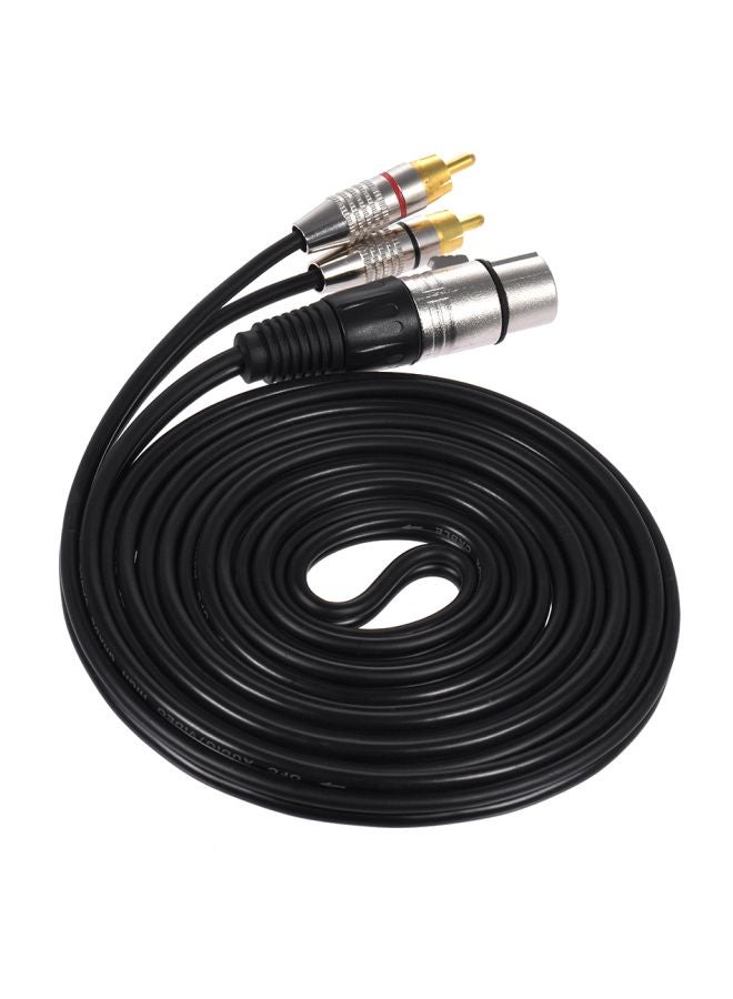 موصل كابل صوت ستيريو للتوصيل من منفذ XLR أنثى إلى منفذ RCA ذكر I2802-3-A أسود - Image 1