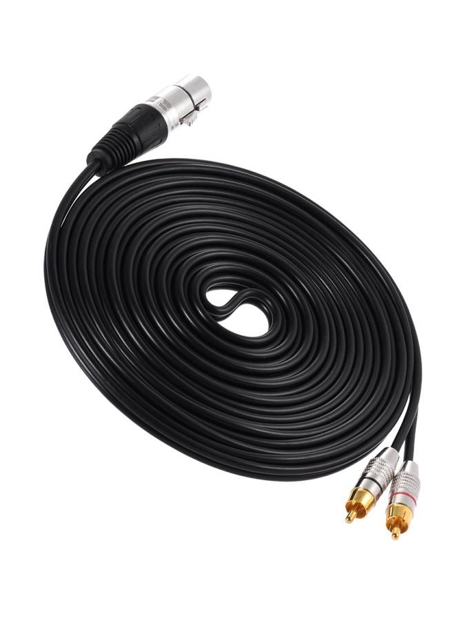 1 XLR Female To 2 RCA Male Plug Stereo Audio Cable Connector I2802-4-A Black - Image 3